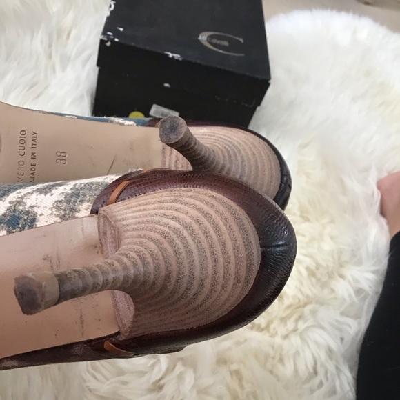 Roberto Cavalli kitten heel 38 jeans pattern - Picture 10 of 10